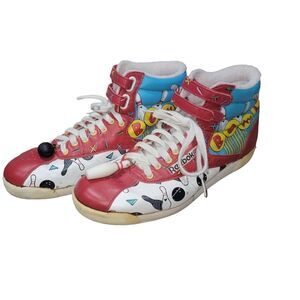Reebok Vintage High Top Bowling Theme Sneaker Shoes Size 10